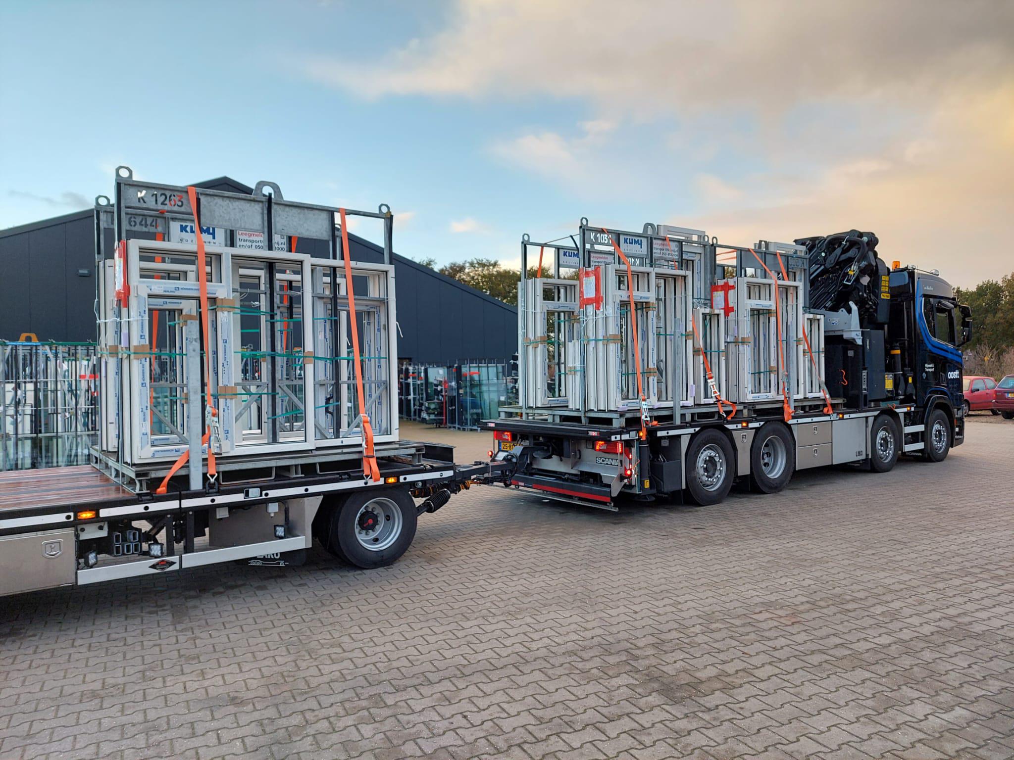 Autolaadkraan met lading